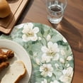 thumbnail image 3 of Sage Green Spring Floral Round 13 Inch Placemats Set of 6, Summer Botanical Farmhouse HeatResistant Non Slip Place Mats for Dining Table, Wipeable Braided Kitchen Table Mats for Housewarming, 3 of 9