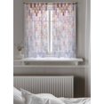 thumbnail image 5 of Pink Purple Brown Geometric Tier Curtains 45 Inch Length,Sheer Curtains for Bedroom Living Room Window Modern Abstract Ombre Rod Pocket Drapes Kitchen Curtains Small Half Window 27.5"x45" 2 Panels, 5 of 7