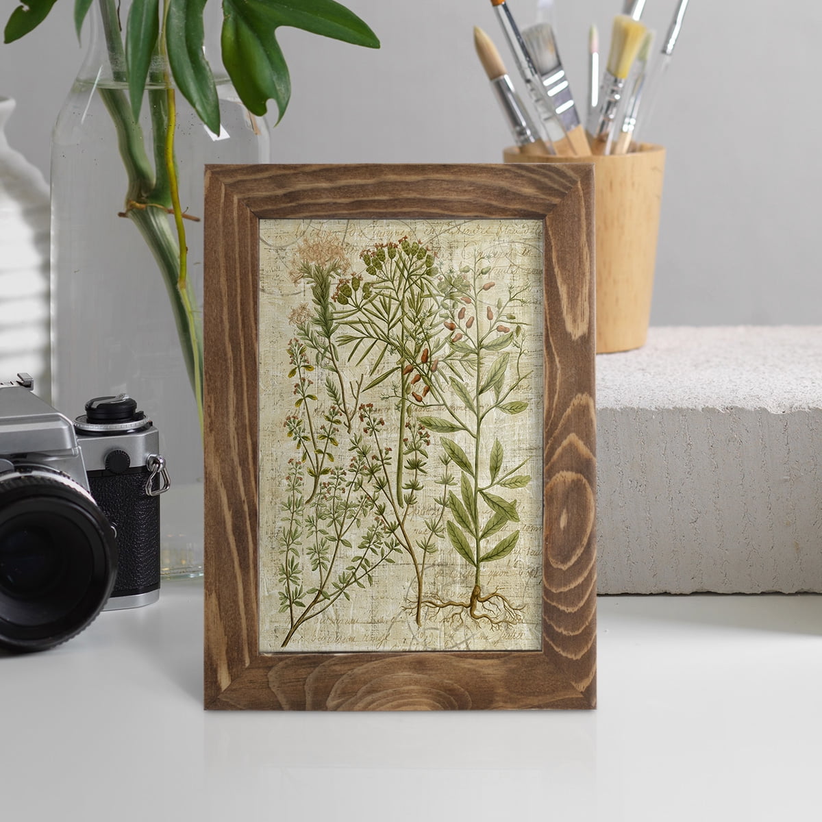 Garden Verses I -Framed Print w/glass-Walnut