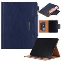 Dteck for iPad Pro 13 Inch (M4) Case 2024, Front Pocket PU Leather Folio Cover with Auto Sleep/Wake for iPad Pro 13 in Case 2024,Blue