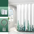 thumbnail image 1 of Punch-Free Waterproof Shower Curtain, Mildew-Resistant Polyester Bathroom Curtain, 72x72 Inch with 12 Hooks, 1 of 6