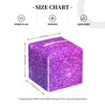 thumbnail image 4 of Gukieu Purple Glitter Print Leather Tissue Box, PVC Waterproof Velcro Opening and Closing Square Tissue Box Holder, Suitable for Home and Office Decoration, 4 of 7