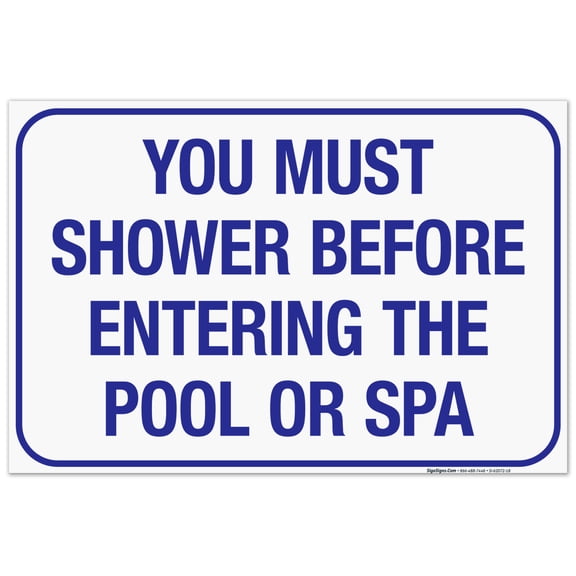 Maine You must Shower Sign, Complies With State Of Maine Pool Safety Code, 24x36 Corrugated Plastic