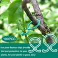 thumbnail image 2 of PFDDRW 100pcs Garden Rings Tie Clips Plant Support Ties Flower Supports Gree, 2 of 8