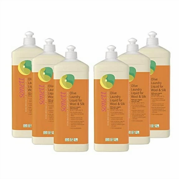 G3C20363LSonett Organic Olive Laundry Liquid Soap for Wool and Silk 34 oz (Pack of 6) Certified Organically Grown