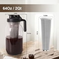 thumbnail image 5 of PNHYTUGY Cold Brew Coffee Maker, 64 Oz Mason Jar Pitcher with Stainless Steel Filter & Pour Spout Handle Lid & Heavy Duty Glass for Iced Coffee & Tea -（2 Quart） Black, 5 of 5