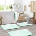 thumbnail image 1 of Xihbxyly Juego de Alfombrillas de Baño de Terciopelo Suave, Antideslizantes y Absorbentes, Colección Completa de Tres Piezas, Ideal para El Baño Doméstico, Un Elegante Complemento Decorativo., 1 of 5
