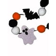 thumbnail image 4 of Way to Celebrate 6-Ft Halloween Garland with Black and Orange Poms, Complete with Ghosts and Bats, 4 of 6