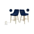 thumbnail image 2 of Meridian Furniture Owen 28"H Velvet Bar Stool in Navy (Set of 2), 2 of 5