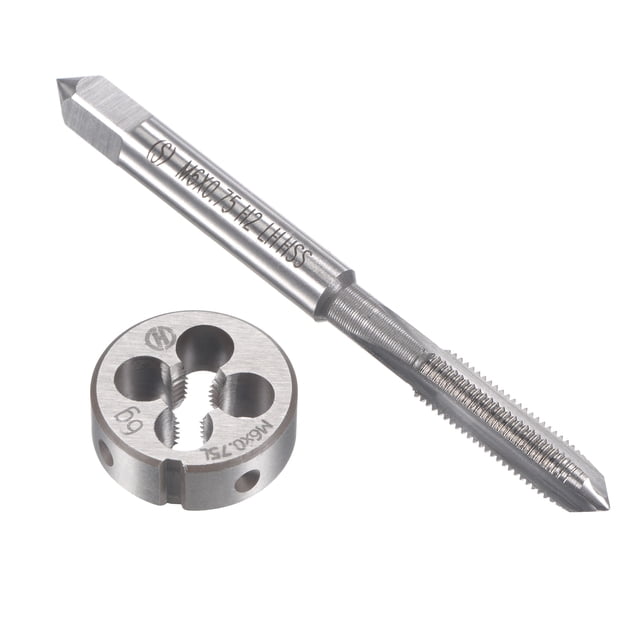 Unique Bargains M6 x 0.75mm Metric Left Hand Tap and Die Set Machine Thread Tap with Round Die