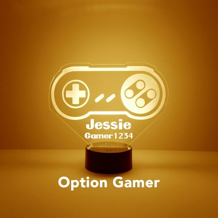 

Controller Personalized LED Night Light Lamp w/ Remote 3D Light Custom Engraved With Your Name & Gamer Tag Lights up 16 Colors 4 Modes