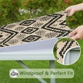 thumbnail image 6 of Bohemian Floral Print Square Tablecloth 36x36 Inch All-Weather Outdoor Indoor Elastic Table Cover with Fitted Hem for Card Tables, 6 of 6