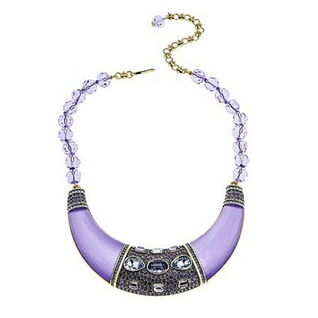 Heidi Daus SAY IT WITH STYLE  Beaded Bib Drop Necklace  (Purple Passion)