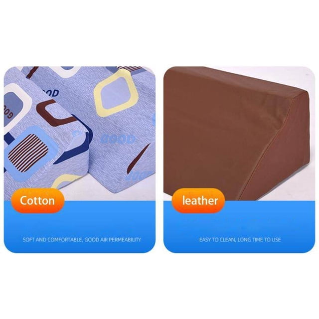 Wedge Pillow Soft with Washable Cover Leg Bolster for Back Elevation Sleeping brown leather