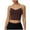 Coffee, variant on Womens Longline Sports Bras Spaghetti Strap Active Gym Yoga Workout Crop Tank Top with Built in Bra