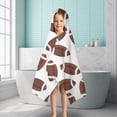 thumbnail image 6 of Brown Footballs Pattern Hooded Bath Towel，50"x30" for Ages 3 To 12 Kids, Quick Dry Lightweight Soft Microfiber Hood Beach Towel Cover Up for Kids, 6 of 7