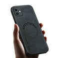 thumbnail image 2 of Allytechgroup MagSafe Compatible Phone Case for Apple iPhone 11, Slim Fit PU Leather TPU Back Cover Magnetic Shockproof Bumper Lightweight Retro Case Cover for iPhone 11, Black, 2 of 10