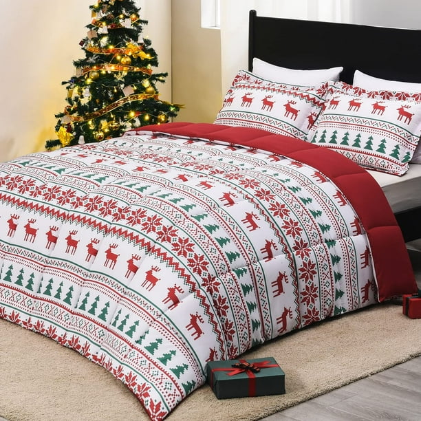 Christmas Comforter Sets King with 2 Pillow Shams Christmas