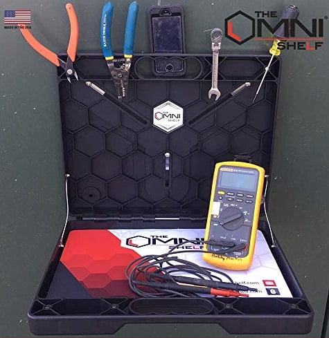 The Omni Shelf - New - Magnetic Toolbox Utility Shelf - 40 lb. Capacity- Hands Free Portable Workstation - Perfect for Numerous Occupations