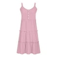 thumbnail image 5 of XuJwPNcy Summer Dresses for Women Loose Button down Sleeveless Dresses Ruffle Tiered Casual Mini Dress, 5 of 7