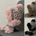 thumbnail image 5 of Sweet Leopard Print Cap Casual Crochet Braided Knitted Hat All-match Fall Winter, 5 of 21