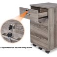thumbnail image 4 of Bonnlo 26"H 3 Drawer File Cabinet With Lock, Rolling Under Desk, Mobile for Home Office, Wood Printer Stand for Letter Size Filings, Assembly Required, Gray Oak, 4 of 18