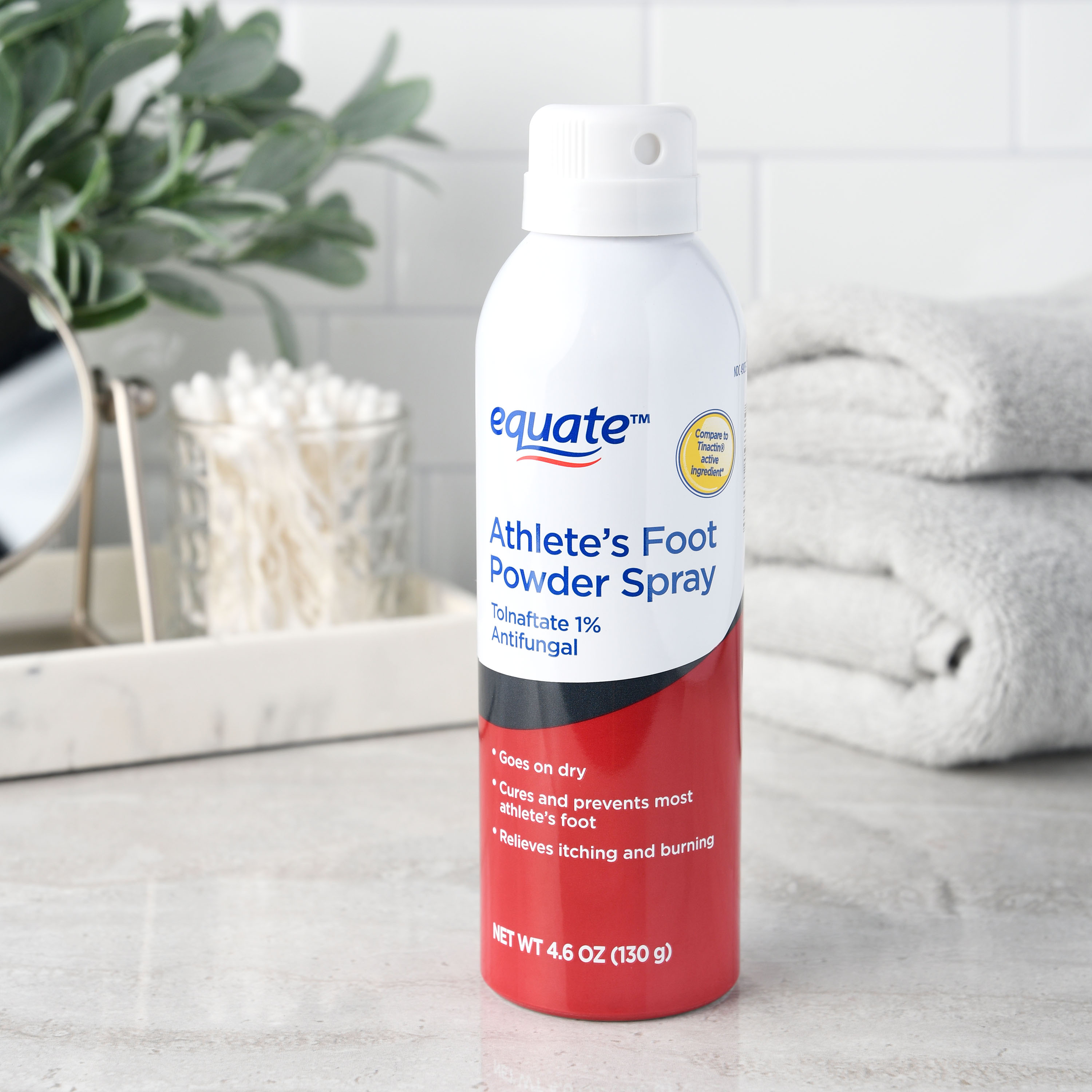 Equate Athlete's Foot Spray, Antifungal, Tolnaftate 1%; Cures & Prevents Most Athlete's Foot,4.6 oz - image 2 of 9