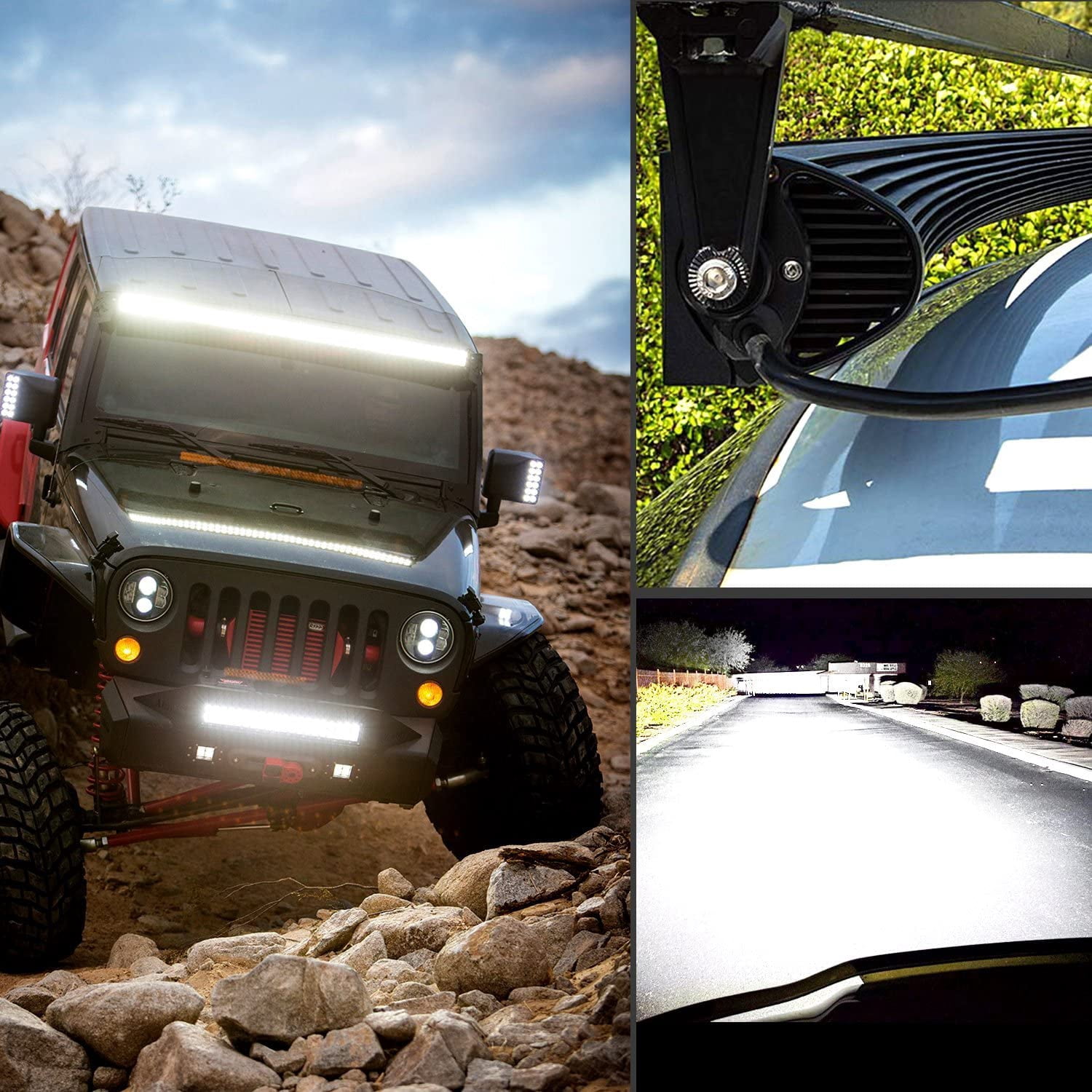LED Light Bar Nilight 42Inch 240W Curved LED Work Light Spot Flood Combo LED Lights Led Bar Driving Fog Lights Jeep Off Road Lights