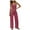 Brick Red, variant on GEWSEY Two Piece Sets For Women Summer Outfits Lounge Sets Striped Tube Top And Pants Matching Sets Beach Vacation Travel (Red, XXL)