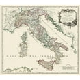 thumbnail image 4 of Vaugondy 13x12 Black Modern Wood Framed Wall Art Titled - Ancient Italy - Vaugondy 1757, 4 of 6