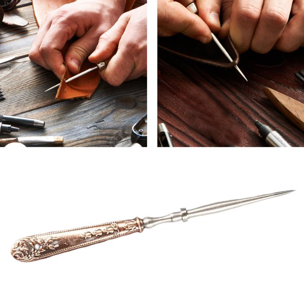 Punzón de Cuero Portátil, Herramienta de Artesanía en Cuero, Perforadora a Medida, Fabricante de Agujeros, Accesorios de Costura de Reparación DIY Rojo Baoblaze Punzón de costura