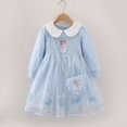 thumbnail image 3 of Vestido de malla de algodón para niñas, informal, de princesa Frozen y Elsa, con bolsa, novedad de verano 2024, vestido diario con mangas abullonadas para niños, 3 of 5