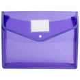 thumbnail image 2 of Clearance! Denhf Plastic Expanding File Folder, Transparent Envelopes with Snap Button Closure and Label, Waterproof Document Folder Fit Letter Size, Accordion File Pouch, 14.6x11 Inch, Purple, 2 of 5