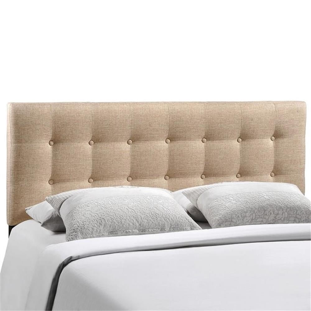 Hawthorne Collections Polyester Upholstered Beige Headboard Panel King Tufted 78.5"W x 22.5"H x 3.5"D