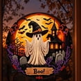 thumbnail image 5 of Halloween Ghost Diamond Painting Hanging Ornament DIY Crystal Art Kit, 2D Flat Ghost Window Wall Decor Craft Project for Holiday Home Party Decoration 21*21cm, 5 of 7