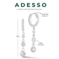 thumbnail image 4 of Adesso Milano Jewelry Sterling Silver Drop Chain Earrings with Premium Cubic Zirconia for Women, Silver, 4 of 7