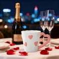 thumbnail image 5 of Valentine's Day Heart Ceramic Couple Mug Set - Romantic Coffee/Tea Mugs, Perfect Gift for Valentines Opening Activities & Easter Decor, Cute Design for Couples & Loved Ones, 5.27*3.7*3.54in, Pink, 5 of 6