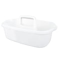 thumbnail image 1 of Cesta de Almacenamiento de PláStico Cajita de Ducha PortáTil Cesta Organizadora de Asas con Asa para BañO, Dormitorio, Cocina Blanco, 1 of 5