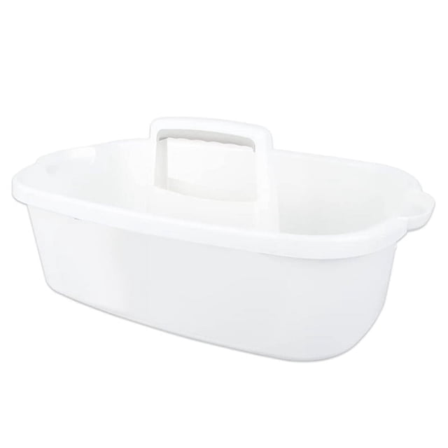 Cesta de Almacenamiento de PláStico Cajita de Ducha PortáTil Cesta Organizadora de Asas con Asa para BañO, Dormitorio, Cocina Blanco