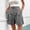 *Dark Gray, variant on Women's Cotton Linen Drawstring Shorts, Casual High Waist Loose Summer Shorts Beige,Women's Plus L