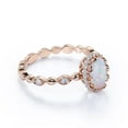 thumbnail image 5 of JeenMata Antique 1.75 ct Genuine Oval Cut Opal and Moissanite Engagement Ring in 18K Rose Gold over Silver, 5 of 7