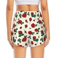 thumbnail image 2 of Lsque Rose Flowers Printed Women's Running Shorts with Liner Pockets,Elastic Quick Dry Workout Athletic Gym Yoga Shorts,Womens High Waist Shorts-Large, 2 of 9