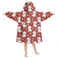 thumbnail image 2 of Bichon Frise and Dog Paw Print Lamb Fleece Blanket Hoodies for Teens ,Teens Oversize Sherpa Wearable Hooded Blanket Sweatshirt with Super Pockets, 2 of 6