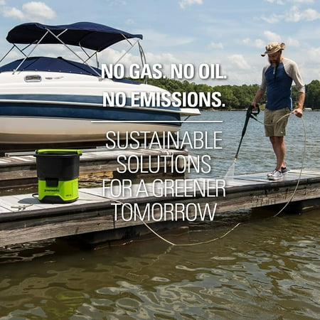 Greenworks - 800 PSI 40-Volt Cordless Bucket Pressure Washer (Battery not Included) - Black/Green