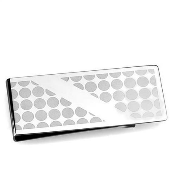 Men High Polished Stainless Steel Money Clip with No Stone in No Stone