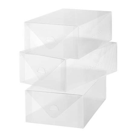 Whitmor Clear Vue Men's Shoe Box - Set of 3 - Clear - 13.375