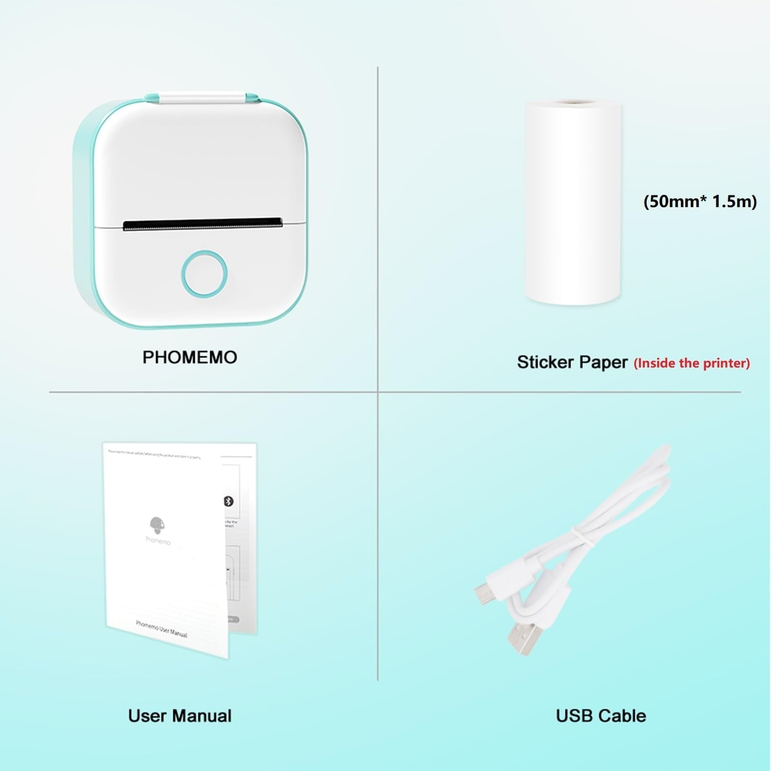 Phomemo ACPO02GN Green Mini Sticker Thermal Printer