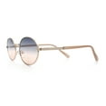 thumbnail image 6 of Classy Oval 90s Hip Hop Rapper Shade Metal Rim Retro Sunglasses Gold - Black Beige, 6 of 8