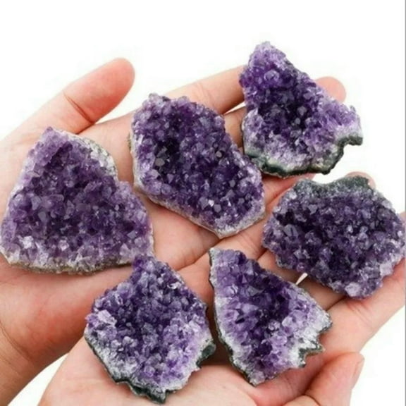 K-KED 10Pcs 60-80g Natural Amethyst Quartz Cluster Geode Crystal Druzy Specimen Energy