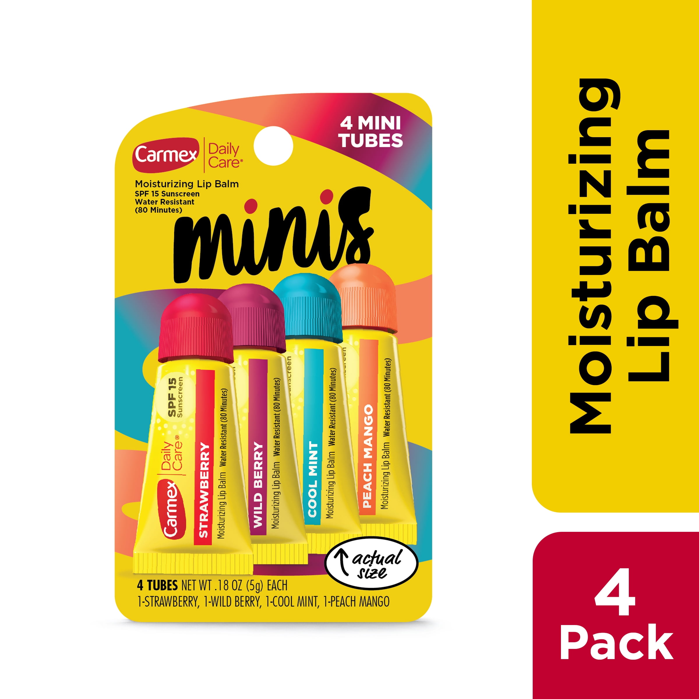 Carmex Daily Care flavored Moisturizing Lip Balm Tubes with SPF 15